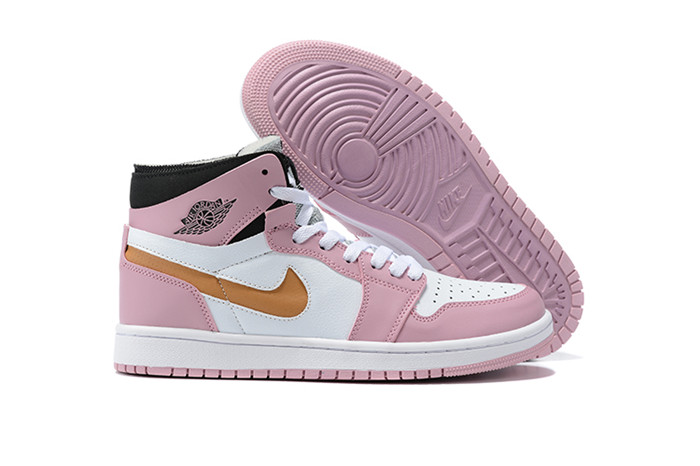 Women's Running Weapon Air Jordan 1 Pink/White Shoes 199